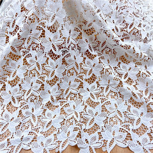 थोक पानी में घुलनशील सफेद कढ़ाई फीता कपड़े के लिए मिल्की गुईशुद्ध फूल फीता कपड़े mf72 - Product Image 2