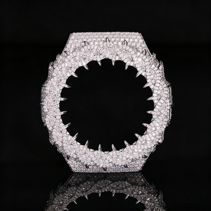 Vente en gros usine : Pièces de <span class=keywords><strong>montre</strong></span> GA2100, Lunette de <span class=keywords><strong>montre</strong></span> plaquée or avec diamants Moissanite VVS, entièrement sertie, Bijoux de fête pour hommes - Product Image 1