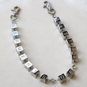 شعار مخصص معدن الفولاذ المقاوم للصدأ الزركون مكعب النارد رسالة بانك بنطلون جيب مخصص السراويل المحفظة الجينز سلسلة للرجال - Product Image 1