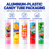 Tubes d'emballage alimentaire laminés pour bonbons, conteneurs souples en aluminium et plastique, tubes à confiture personnalisés imprimés UV 12,7-35 mm