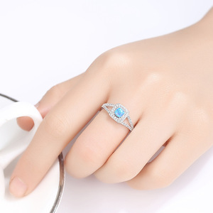 Germany Genuine 925 Sterling <strong>Silver</strong> Big Rings for Women Engagement Wedding Fine <strong>Jewelry</strong> Fire Opal Rhodium Bypass Gifts Parties - Product Image 4