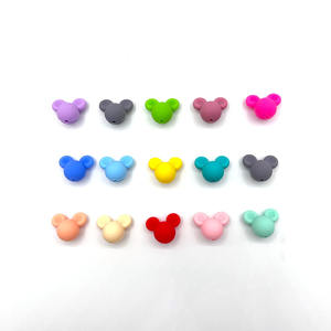2025 venta al por mayor grado alimenticio lindo diseño de dibujos animados Animal bebé suave cuenta masticar ratón silicona cuenta para la fabricación de joyas - Product Image 2