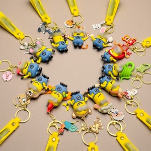 Bán buôn PVC Silicone Vàng nhân vật Keychain tùy chỉnh 3D phim hoạt hình mềm cao su móc khóa PVC nhà máy thiết kế phim hoạt hình quà tặng - Product Image 1