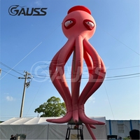 Poulpe géant gonflable avec chapeau, design de dessin animé, impression personnalisée pour événement extérieur / défilé / décoration sur le thème de l'océan