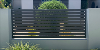 Clôture de confidentialité en aluminium, sécurité, noir, lattes plates, clôture en aluminium, persiennes transparentes, vue sur la cour et le jardin