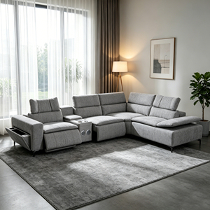 Fauteuil inclinable sectionnel en tissu haut de gamme, confortable, multifonctionnel, pliable avec USB et haut-parleur, pour la maison ou le luxe - Product Image 2