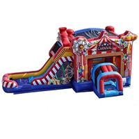 Château gonflable commercial hybride arc-en-ciel pour tout-petits, avec toboggan, pour filles, utilisation humide/sèche, château gonflable pour enfants, trampoline gonflable