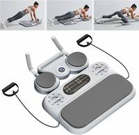 Planche de Pilates 6-en-1 avec écran LED intelligent pour équipement de gym à domicile portable, planche de Pilates PP gris/noir