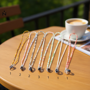 Cadena de cristal tres en uno de 70 cm para gafas de sol con cuentas y soporte para anillo - Product Image 3