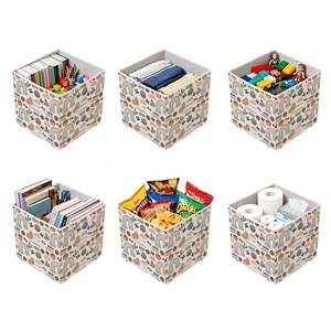 Thấp moq nhà máy tùy chỉnh bền có thể gập lại phim hoạt hình in lưu trữ Cubes trẻ em hộp vải có thể gập lại <span class=keywords><strong>Cube</strong></span> lưu trữ đồ chơi cho trẻ em - Product Image 6