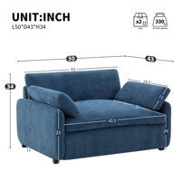 Chenille Einzelsofa, Breiter und Tiefer Sitz, Moderner Gepolsterter Komfortsessel, Couch-Lounge mit Kissen für Wohnzimmer