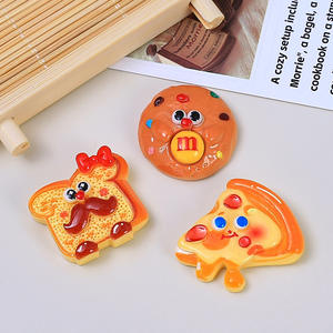 Миниатюрные фигурки пиццы из искусственной смолы для кукольного домика, реалистичные, для детской кухни, игрушечная еда, трендовый подарок для вечеринок, 3D-игрушки - Product Image 4