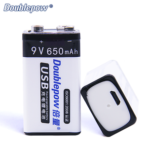 Doublepow Công suất thực LIN-ion <span class=keywords><strong>Lithium</strong></span> <span class=keywords><strong>9</strong></span> <span class=keywords><strong>volt</strong></span> 650mAh <span class=keywords><strong>Lithium</strong></span> <span class=keywords><strong>9</strong></span> V USB có thể sạc lại Li Ion pin - Product Image 5