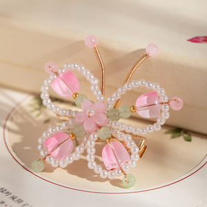 Pince à cheveux papillon perlée, nouveau style chinois, accessoire capillaire féerique pour enfants, style Hanfu ancien, frais et élégant - Product Image 3