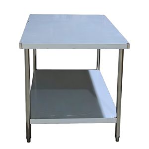 VICTORY KITCHEN Banco de Trabajo de Acero Inoxidable 201 de 2 Niveles para Condimentos, Modelo para Mesa de Laboratorio con Patas Redondas, Capacidad de 300 kg - Product Image 1