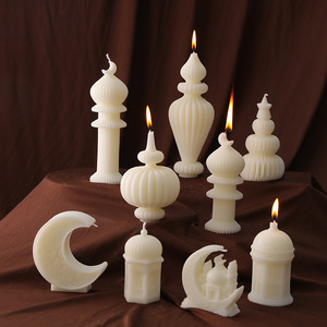 Candele Decorative per Feste in Casa per Eid e Ramadan, Disponibili Candele Profumate Musulmane 3D a Forma di Luna, Stella e Castello in Cera di Soia per Aromaterapia - Product Image 2