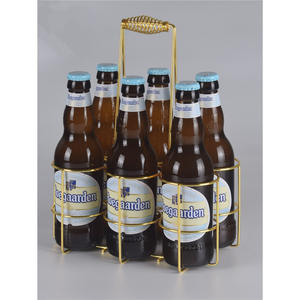 Portador de bebidas metálico dorado para seis paquetes, para cerveza, vino, barbacoa y fiestas. - Product Image 2
