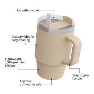 Babynahrung qualität für Stanley Drinking Silicone Cup Set Rutsch festes BPA-freies Geschirr mit Inklusive Lätzchen löffel - Product Image 5