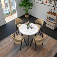 Ensemble de chaises de table de réception moderne et décontracté pour petit bureau Conception simple en bambou pour le salon Table à manger pour café, thé au lait