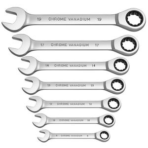 7mm Ratcheting Combination Wrench In Stock High Grade Chrome Vanadium Steel 72 Teeth - Product Image 1