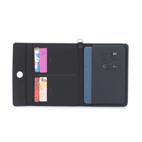 En stock, porte-documents en cuir de vachette noir de style coréen, porte-passeport et porte-carte d'identité pour les voyages