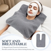 Serviette de spa en microfibre personnalisée avec logo, serviette de spa pour salon de beauté, serviette de massage, soin du visage à la vapeur, serviettes faciales en microfibre en forme de U