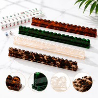 Règle de poussée magnétique personnalisée en acrylique pour Mahjong, luxe beige écaille de tortue, 20 pouces, accessoire de table de Mahjong OEM ODM