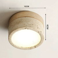 Plafonnier rond moderne en travertin à LED, montage en surface, télécommande, pour salon, chambre à coucher, bureau
