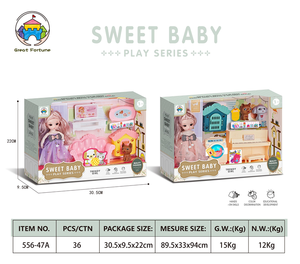 Vente chaude doux bébé jouer série jouets bébé poupées jouets avec chariot et lit pour enfants jouets éducatifs - Product Image 5