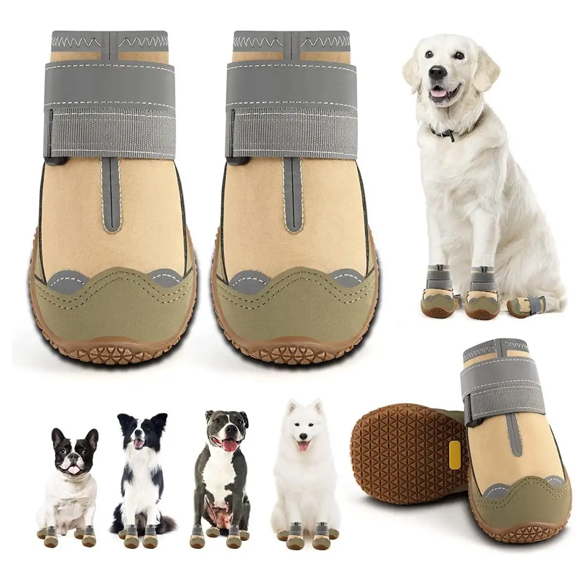 ZYZPETDog Booties für Hot Pavement Wasserdichte atmungsaktive Hund Sommerschuhe Hundes tiefel für Welpen schuhe Pfoten schutz zum Wandern 4PCS