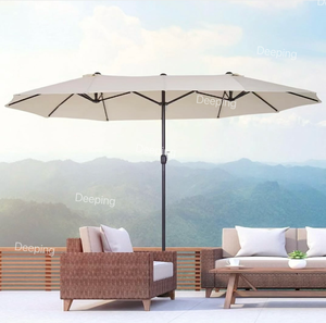 Parasol d'extérieur pour restaurant Glamping Parasol de jardin à trois têtes et LED - Product Image 3