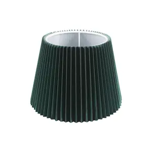 wholesale small round PVC+fabric lampshade hardback pleated lamp shade for table and pendant lamps,decoration lamp cover