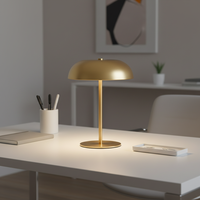 Lampe d'ambiance LED rechargeable à commande tactile, trois couleurs, intensité variable, en fer forgé, type dôme champignon, pour table, chambre et salle à manger