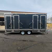 Cuisine mobile portable d'extérieur avec toilettes, toilettes mobiles à chasse d'eau, remorque de luxe en plastique à vendre