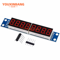 Modul Tampilan Tabung Digital Cascadable MAX7219 Tampilan LED Mendukung Kontrol Port IO Serial 3 8-bit Bertingkat