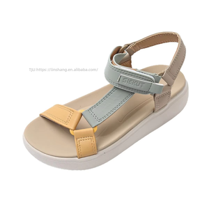 Women Thick-soled Color <b>Block</b> Platform Casual Sandals Summer New Large Beach Sandals - Product Image 5
