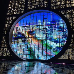LED Transparenter Bildschirm P10 Ultra Thin Film Display Grid Design Kristall klarer durchscheinen der Glasbild schirm - Product Image 3