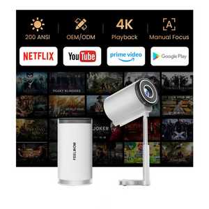 Feelwow TS-7 Android 13 xách tay <span class=keywords><strong>video</strong></span> chiếu LCD 4K rạp chiếu phim chiếu với Wifi BT <span class=keywords><strong>video</strong></span> thông minh máy chiếu - Product Image 1