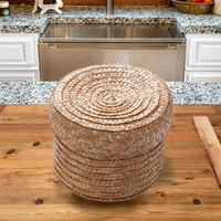 Panier de rangement rond écologique et naturel, nouvelle mode, en paille de blé tissée, bambou multifonction, décoration de salle de bain, cadeau pour la maison