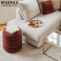 WISEMAX FURNITURE Pouf de loisirs rétro nordique, structure en bois, tissu et éponge, petit canapé, repose-pieds, banc long pour la maison