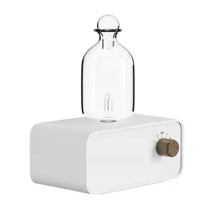 现代设计白色木块无水纳米雾化器芳香扩散器电池供电USB玻璃精油扩散器木质