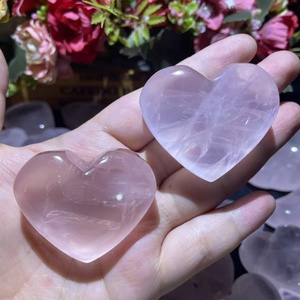Usine de gros Pierre précieuse naturelle Starlight Rose Quartz <span class=keywords><strong>Coeur</strong></span> Lune Cristal Artisanat pour cadeau et décoration intérieure - Product Image 2