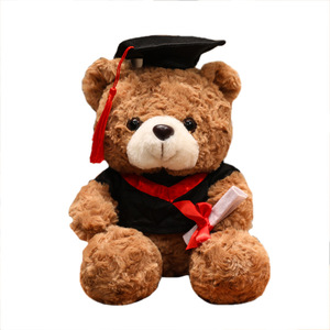 Ours en peluche personnalisé avec chapeau de docteur, jouet en peluche pour enfants, cadeau de saison de remise des diplômes, ours étudiant, OEM ODM - Product Image 2