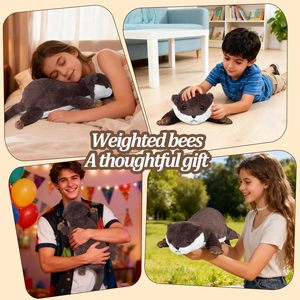 Peluche lestée en polaire courte 18 pouces, oreiller de câlin en forme de loutre, cadeau pour enfants garçons filles de 0 à 24 mois - Product Image 5