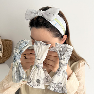 2024 nuova fascia per <span class=keywords><strong>capelli</strong></span> con fiocco stampato primavera/estate fascia per <span class=keywords><strong>capelli</strong></span> annodata - Product Image 6
