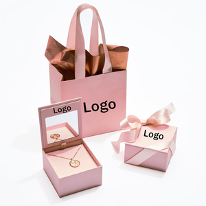 Custom Jewelry Box and Bag Packaging Customize Logo Design Jewelry Necklace <b>Ring</b> Earring Gift Set Luxury Jewelry Ribbon Boxes - Product Image 1