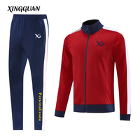 Setelan Training Lari Polos Unisex 2 Potong Bahan Polyester Reflektif Setelan Training Pria Resleting Setelan Jogging