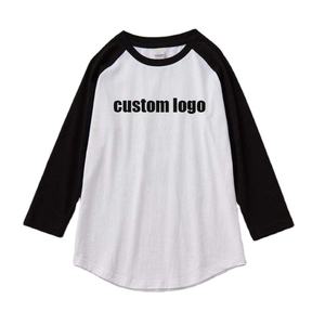 Venta al por mayor logotipo personalizado moda de verano 3/4 manga béisbol camiseta bordado Puff 3D impreso camiseta para hombres - Product Image 2