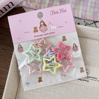 8 pinces à cheveux polyvalentes en forme d'étoile pour enfants, pinces à cheveux à franges et pinces à cheveux pour fille mignonne dans un sac