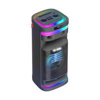 CSN-10611 Tragbarer Lautsprecher mit EQ-Steuerung, RGB-Beleuchtung, Tiefbass, Kabelloser Karaoke-Lautsprecher, Unterstützt TWS, USB, AUX, TF-Karte